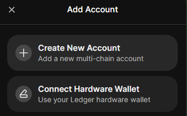 Connect hardware wallet option