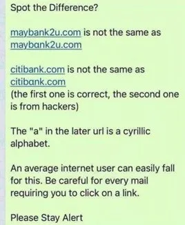 Cyrillic Character Scam Example