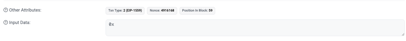 Gas fee field in the transaction details